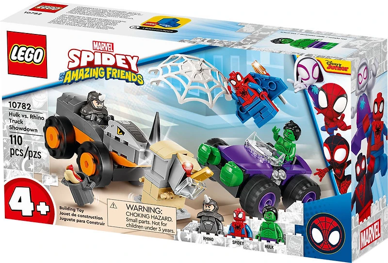 LEGO Marvel Spidey And His Amazing Friends Hulk vs. Rhino Truck Showdown 10782 (110 Pieces)