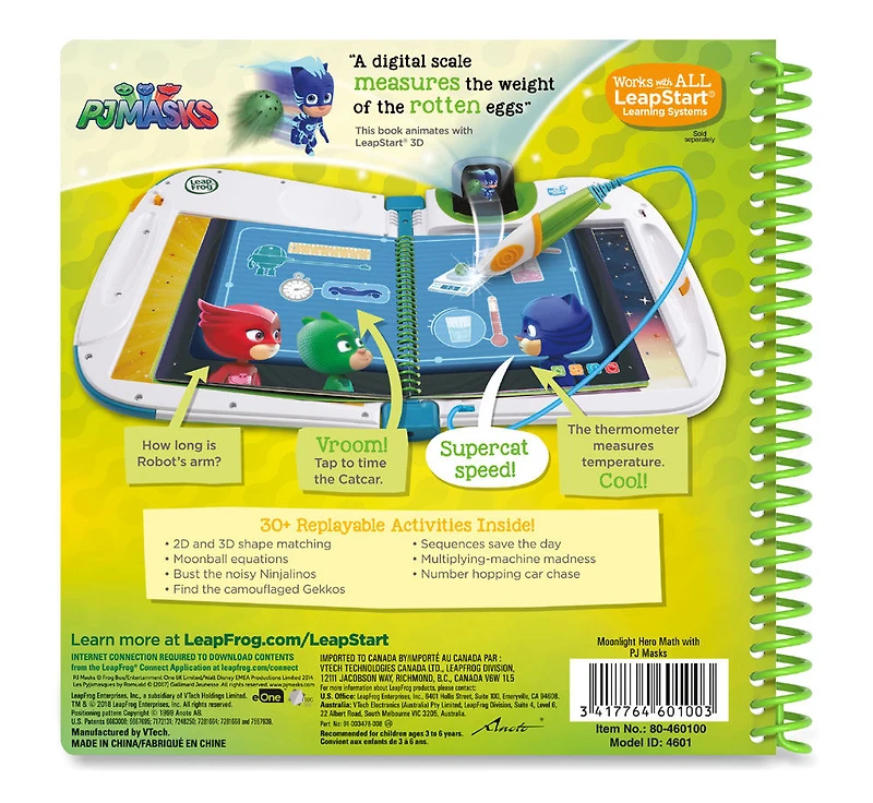 LeapFrog LeapStart 3D Moonlight Hero Math with PJ Masks - Livre d'activité - Édition anglaise - Édition anglaise