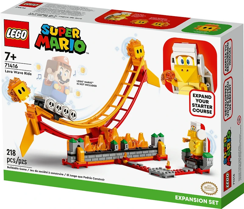 LEGO Super Mario Ensemble d'extension Le manège de la vague de lave 71416; Ensemble de jeu de construction (218 pièces)