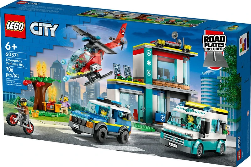 LEGO City Le QG des véhicules de secours 60371 Ensemble de jeu de construction (706 pièces)