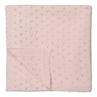 Baby Mode Signature Blush Pink Pointelle Baby Blanket