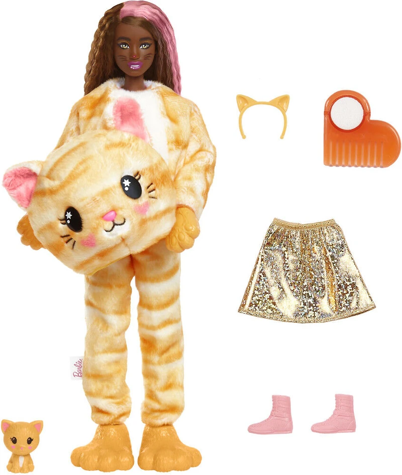 Barbie-Poupée Cutie Reveal avec costume de chat et 10surprises