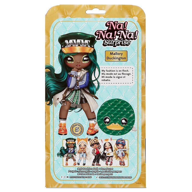 Na Na Na Surprise série Glam 2, Mallory Duckington : poupée-mannequin de 19 cm (7,5 po) patriote inspirée d'un canard