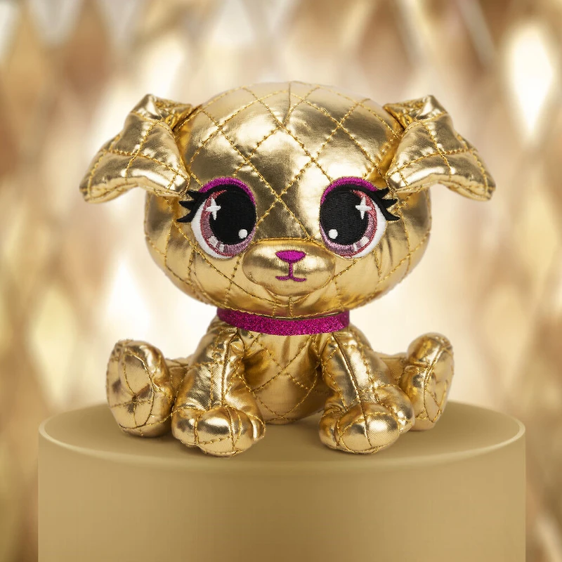 GUND P.Lushes Designer Fashion Pets, édition limitée Goldie La'Pooch, chienne en peluche de luxe douce et élégante, or et rose, 15,2 cm