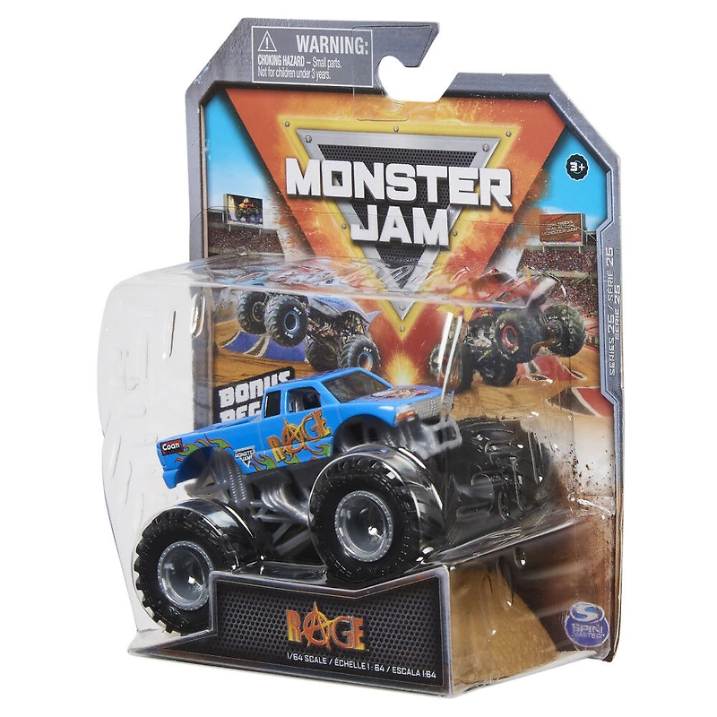 Monster Jam, Monster truck Rage officiel, véhicule en métal moulé, échelle 1:64