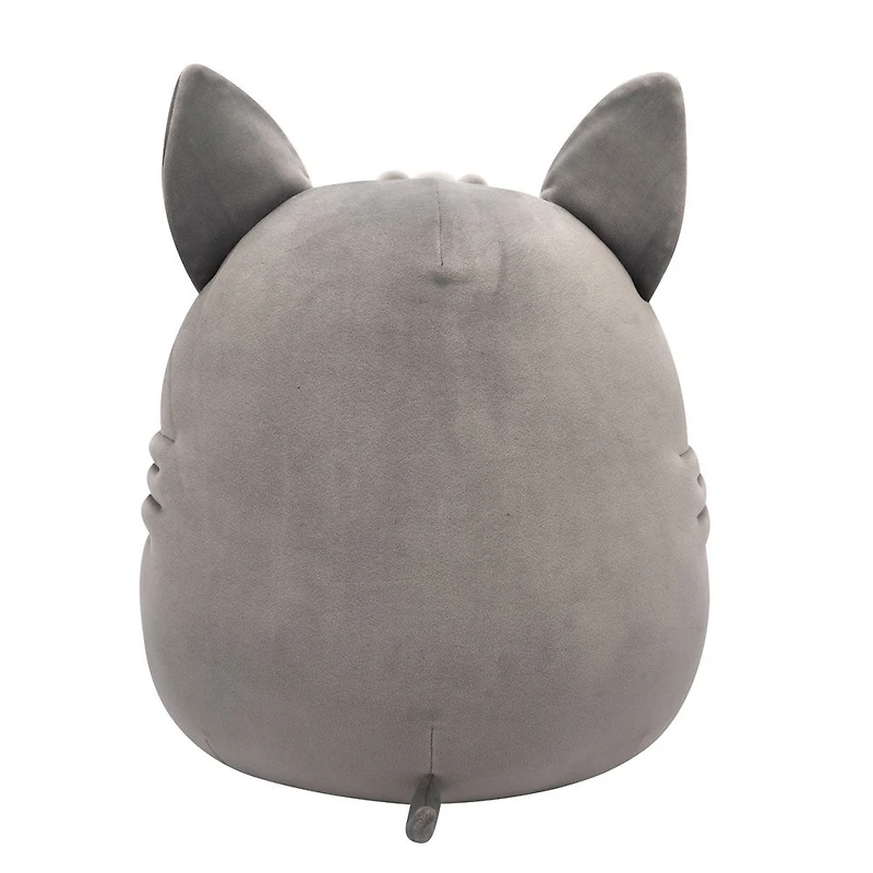 Peluche Squishmallows 12" - Aphrodite le chien gris sans poil avec le ventre rose