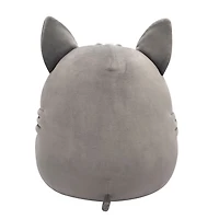 Peluche Squishmallows 12" - Aphrodite le chien gris sans poil avec le ventre rose