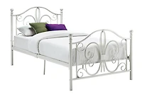 Lit en métal bombay- jumeau, blanc DHP