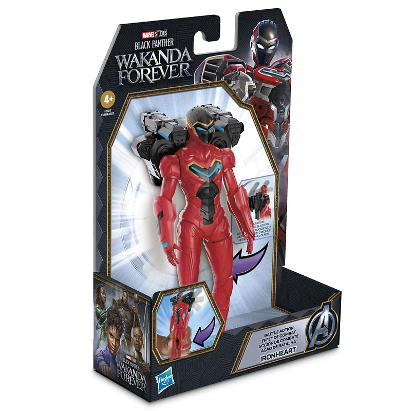 Marvel Studios' Black Panther: Wakanda Forever, figurine articulée Ironheart Effet de combat de 15 cm