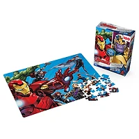 Marvel Avengers, 100-Piece Reversible Jigsaw Puzzle Double-Sided Hulk Thanos Iron Man Thor Black Widow Captain America