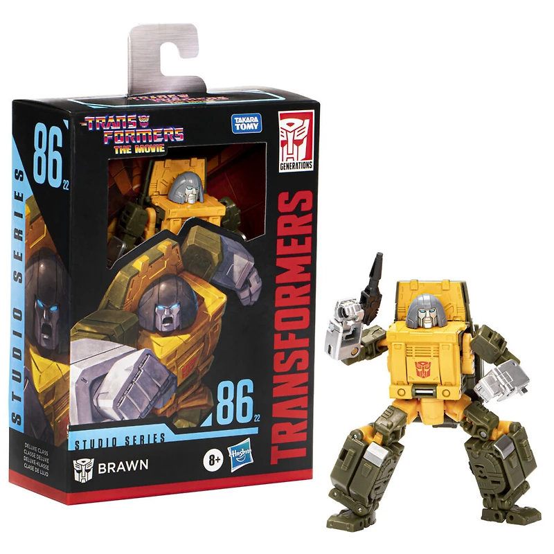 Transformers Generations Studio Series 86-22, figurine Brawn classe Deluxe de 11 cm, Les Transformers : le film