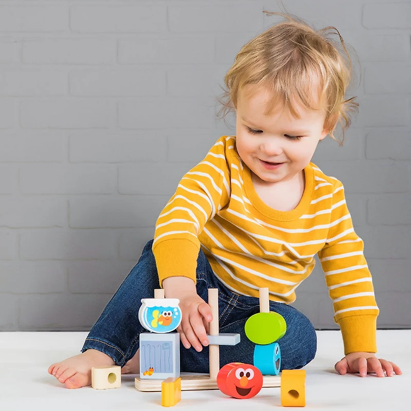 Mix & Match Sesame Street Friends Wooden Stacking Toy