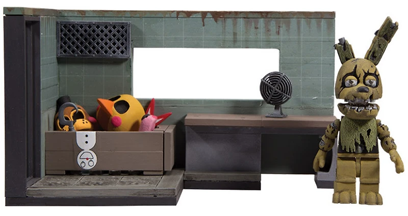 Five Nights at Freddy's small set Security Office with Springtrap figurine