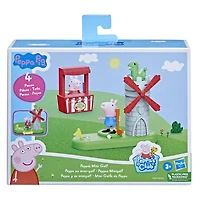 Peppa Pig Peppa's Club Peppa's Mini Golf Preschool Playset Toy, Features 2 Figures and Spinning Windmill