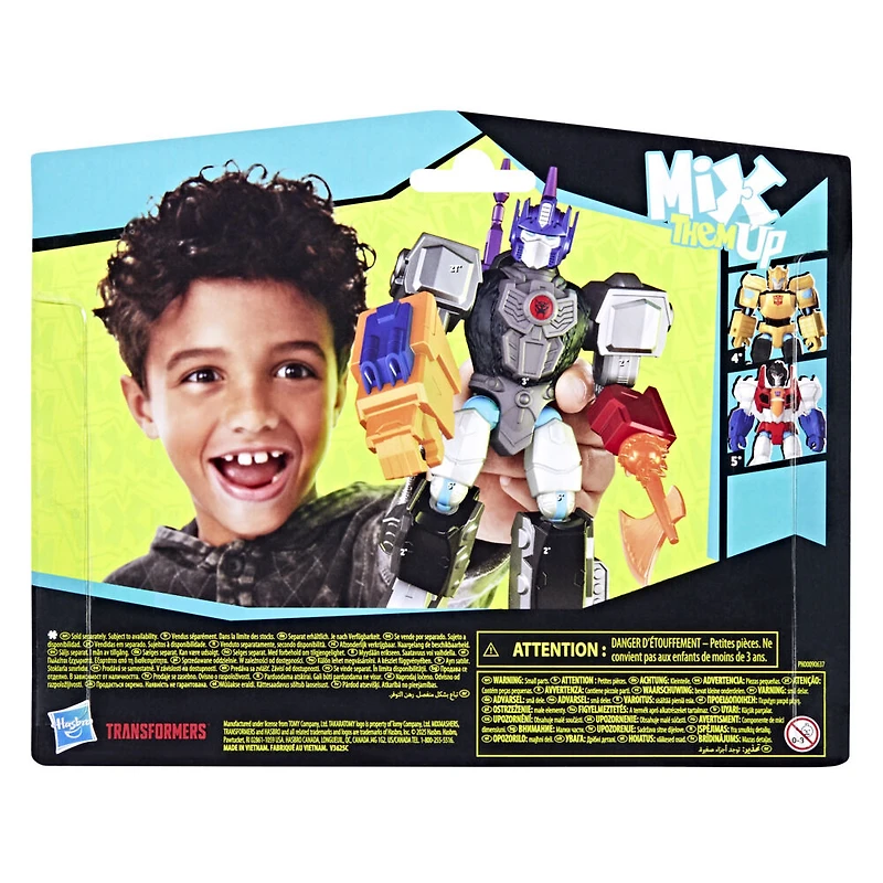 MixMashers Transformers, figurine deluxe personnalisable Optimus Prime à mélanger et combiner avec accessoires