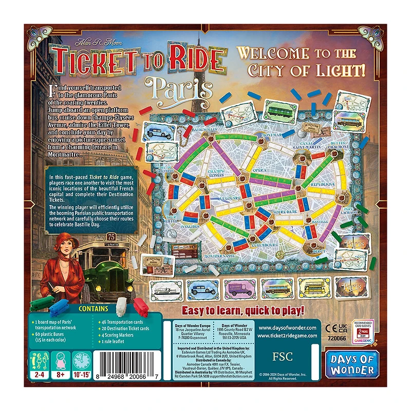 Days Of Wonder - Ticket To Ride - Express - Paris - Anglais