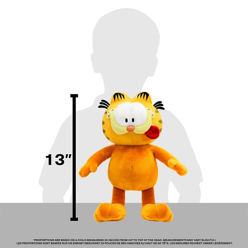 Garfield en peluche version classique- expression avec grimace - moyenne