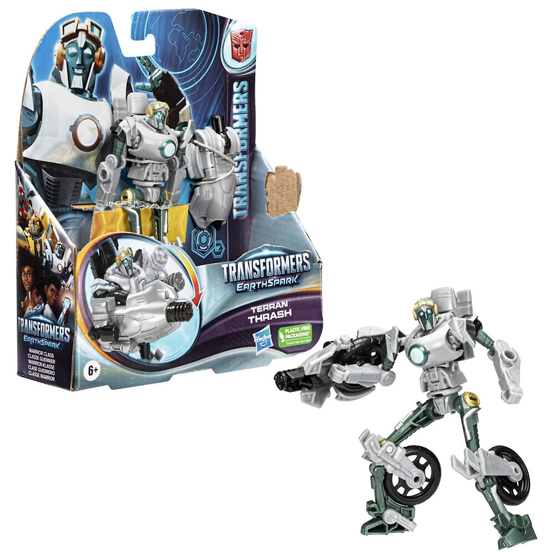 Transformers Toys EarthSpark Warrior Class Terran Thrash Action Figure, 5-Inch, Robot Toys