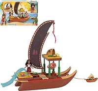 Disney Moana 2 Toys, Moana’s Adventure Canoe Playset with 1 Small Doll, 1 Canoe & 10 Accessories