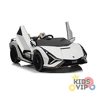 KIDSVIP Voiture porteur 2 places Lamborghini Sian 4X4 24 V sous licence pour enfants avec RC