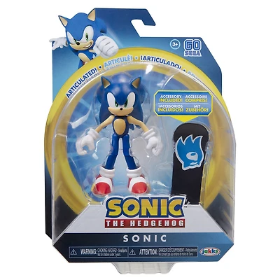 Figurines Sonic 4 pouces - Sonic Moderne avec planche à neige