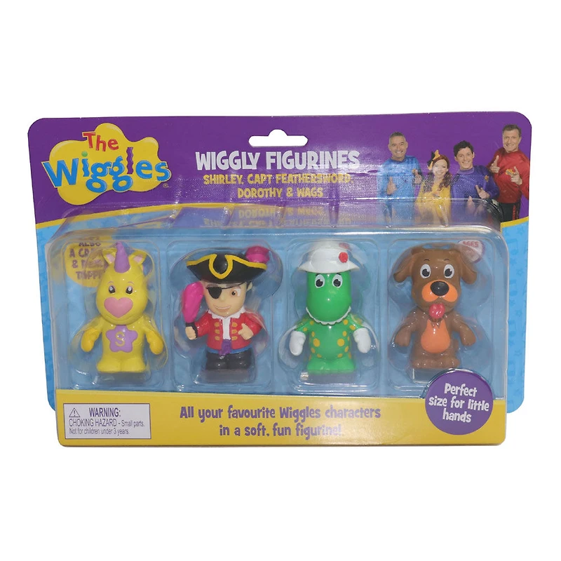 Ensemble de 4 figurines Wiggles : Dorothy, Captain Feathersword, Shirley et Wags - Édition anglaise