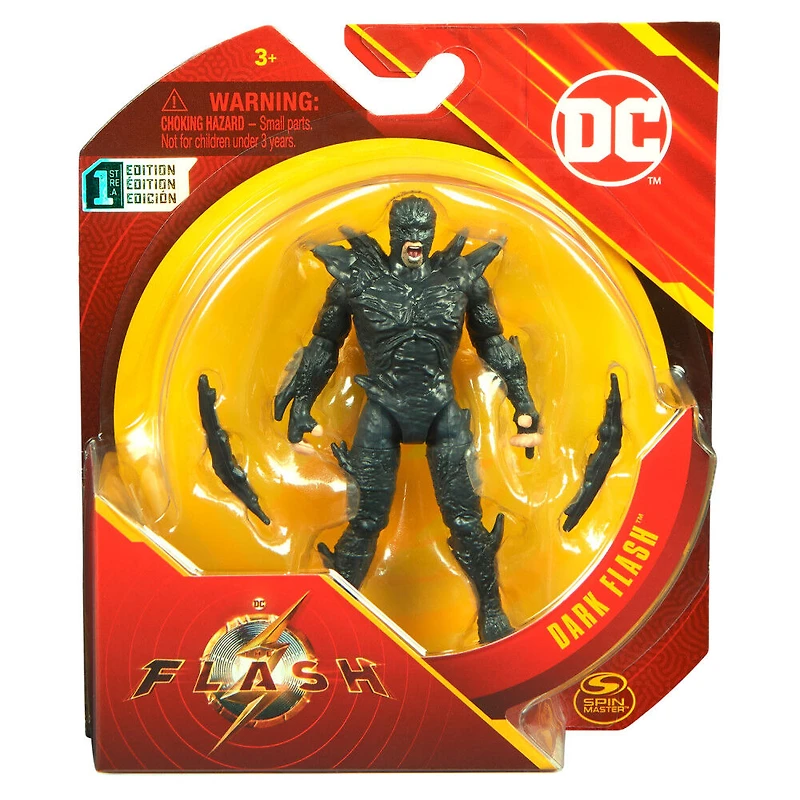 DC Comics, Figurine articulée Dark Flash de 10 cm et 2 accessoires, objets à collectionner du film Flash