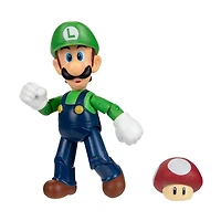 Nintendo 4" Figure - Luigi with Red Mushroom