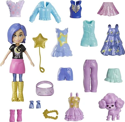 Polly Pocket Doll & 18 Accessories, Poodle Glitter Pack