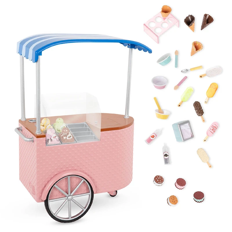 Our Generation Chariot de glaces Two Scoops Ensemble de jeu de glaces pour poupées 46 cm