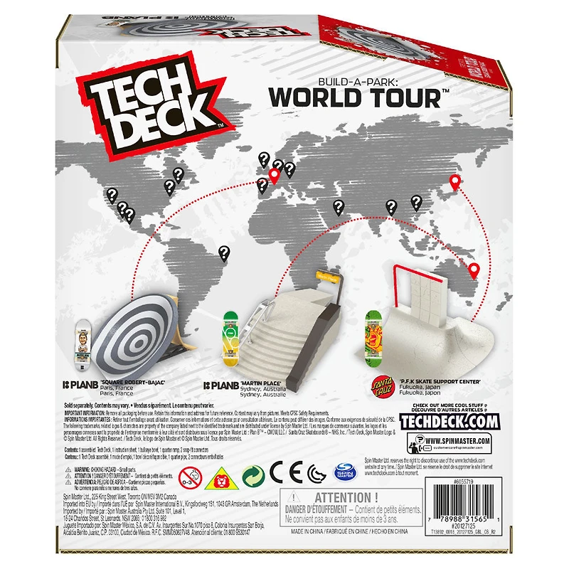 Tech Deck, Build-A-Park World Tour, Square Robert-Bajac (France), Coffret rampe avec fingerboard Signature