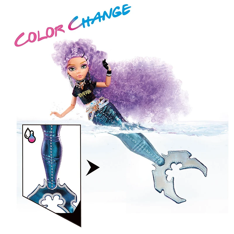 Poupée-mannequin sirène à couleur changeante Mermaze Mermaidz, Riviera, avec accessoires