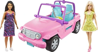 Barbie-Coffret Véhicule avec 2 Poupées et un 4x4