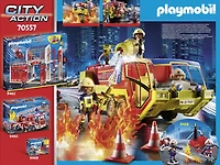 Playmobil - Camion de pompiers et véhicule enflammé