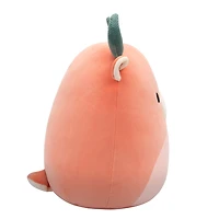 Peluche Squishmallows 12" - Romelu l'élan pêche foncé avec ventre en tricot torsadé pêche clair gaufré