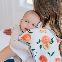 Red Rover - Cotton Muslin Burp Cloth - Peachy