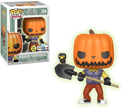 Figurine en Vinyle The Neighbor avec Pumpkin Head (Glow) par Funko POP! The Neighbour - Notre Exclusivité