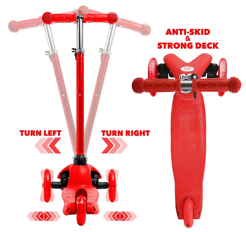 Trottinette Rugged Racer Mini Deluxe à 3 roues - Rouge