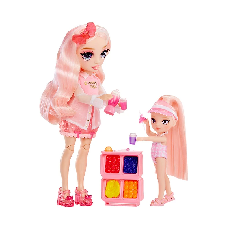 Jeu Journée piscine Rainbow High Littles + petite poupée (rose de 5,5 po (14 cm))