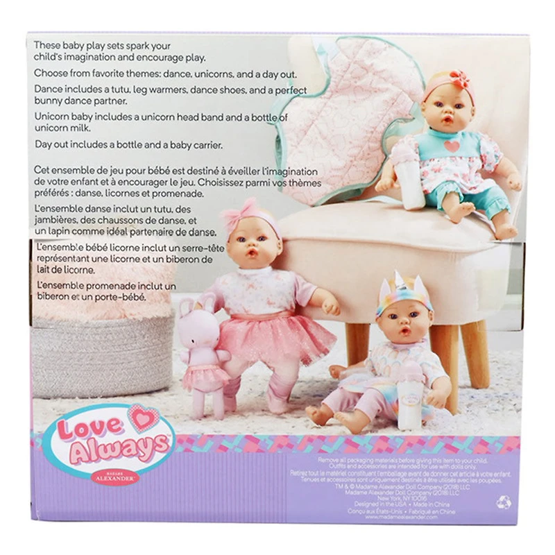 Poupon ballerine de 30,50 cm avec petit lapin en peluche