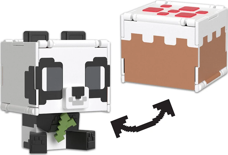 Minecraft Flippin' Figs Figures Collection Panda + Cake