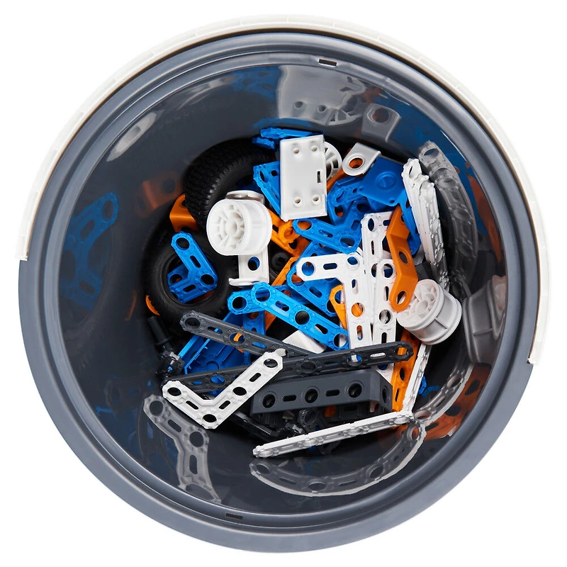 Meccano Junior, Kit de construction STEAM, Baril de 150 pièces