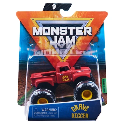 Monster Jam, Monster truck Grave Digger officiel, véhicule en métal moulé, série Retro Rebels, échelle 1:64