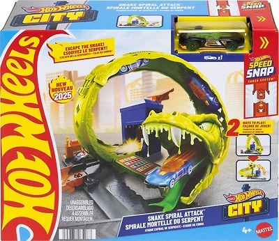 Hot Wheels-Coffret Looping Serpent avec voiture en métal moulé