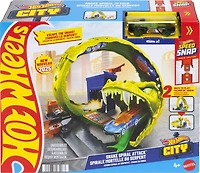 Hot Wheels-Coffret Looping Serpent avec voiture en métal moulé