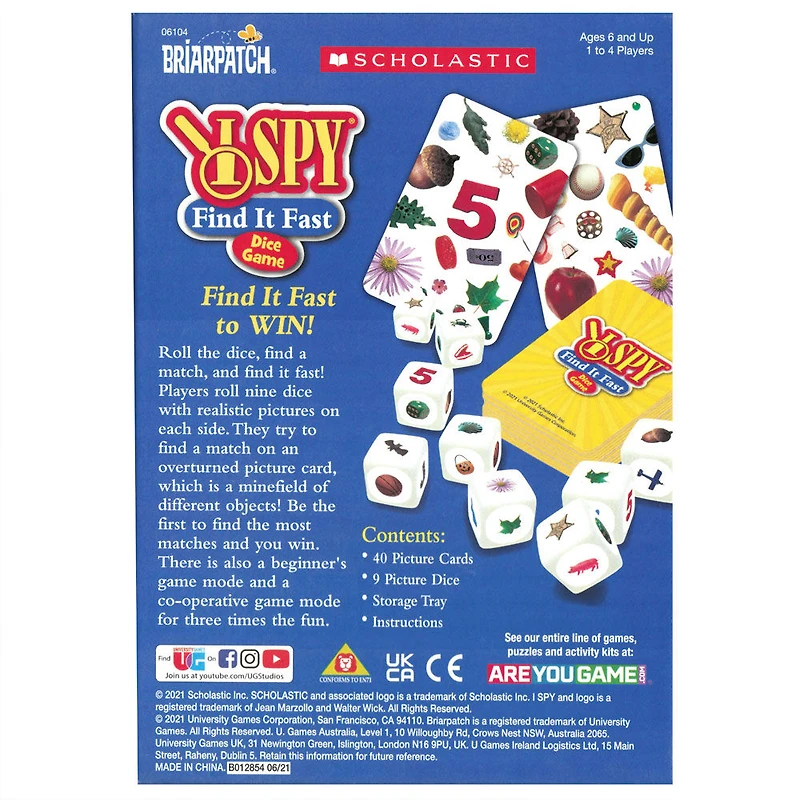 I Spy Find It Fast Dice Game - Édition anglaise