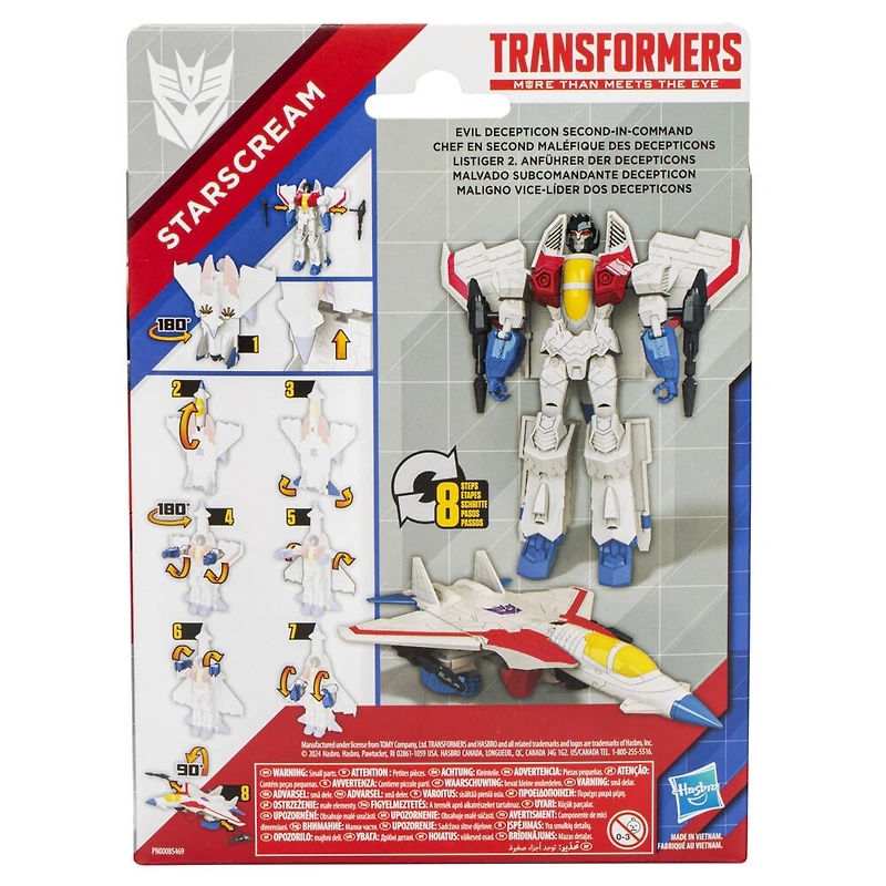 Transformers Generations Toys Authentics Starscream, 7 Inch Action Figure, Robot Toys For Kids Ages 6 and Up