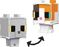 Minecraft Flippin' Figs Figures Collection Calico Cat + British Shorthair Cat