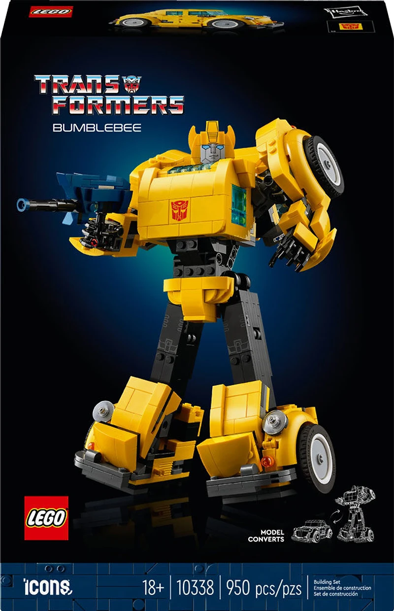 LEGO Icons Transformers Bumblebee Action Figure, Collectible Building Set for Adults,10338