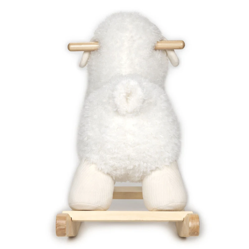 Baby GUND, Agneau à bascule en peluche pour bébé avec socle en bois, crème, 54,6 cm